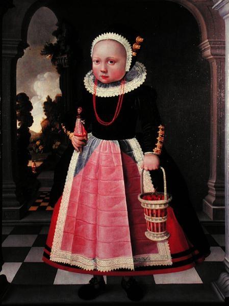 Jacob Gerritsz. Cuyp Portrait eines kleinen Madchens mit einer Puppe und einem Korb oil painting image